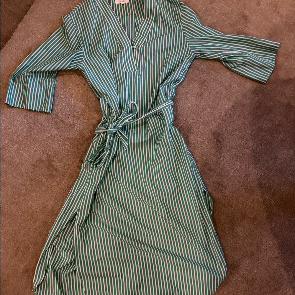 XiRENA Green Striped Long Sleeve Dress